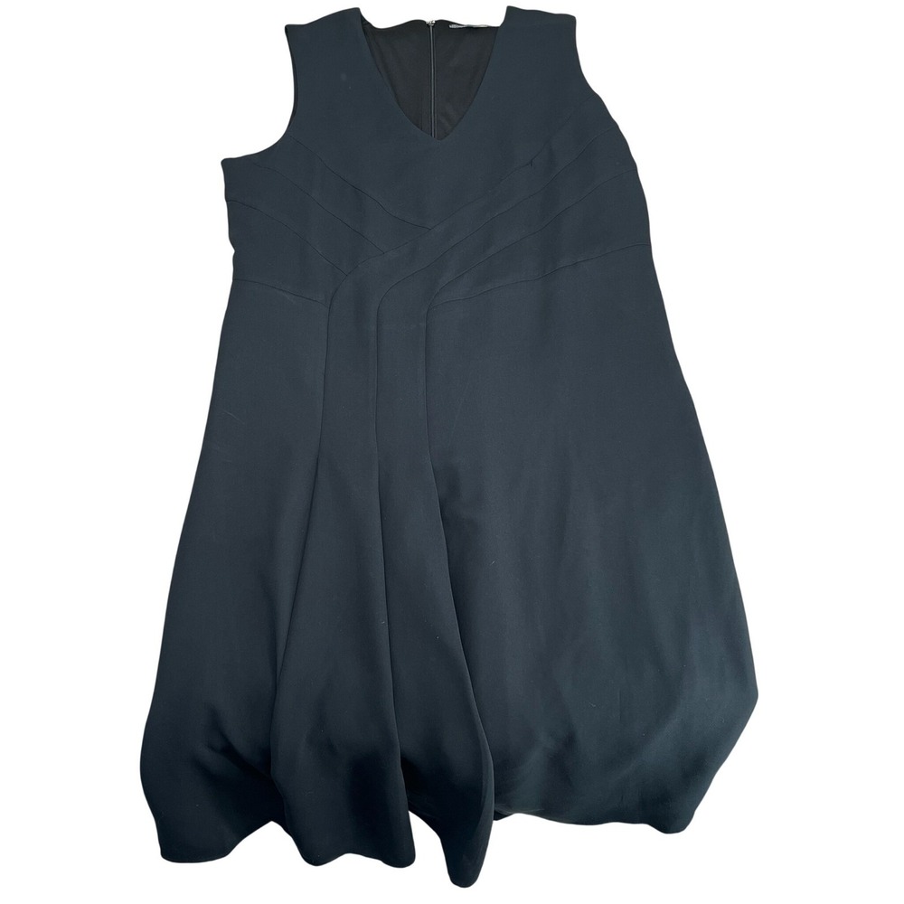 Jessica London Dress‎ Womens 14W Black V-Neck Sleeveless Fit & Flare Pockets LBD